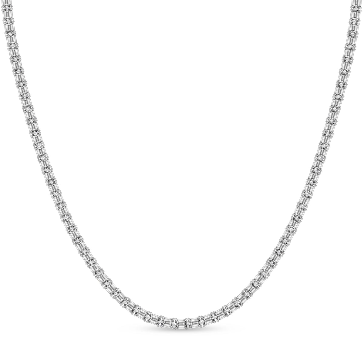 Emerald Lab Diamond Classic Tennis Necklace
