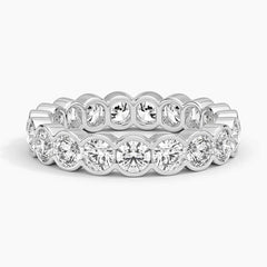 Round Lab Diamond Classic Semi Bezel Eternity Ring