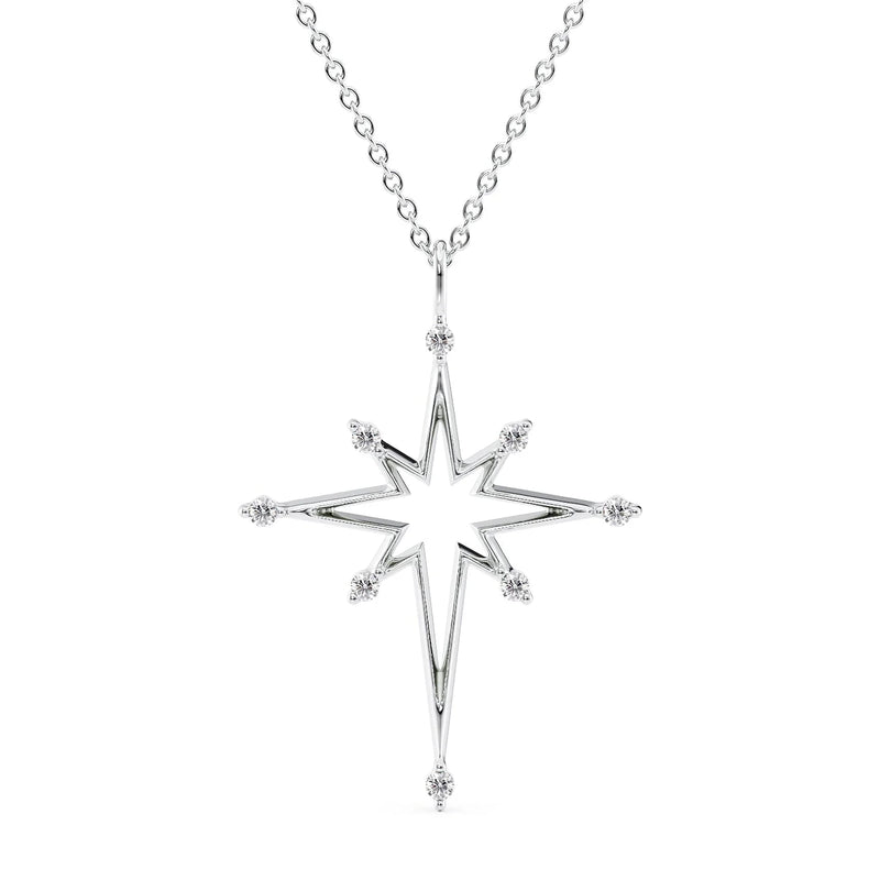 0.17 CTW Round Lab Diamond North Star Pendant