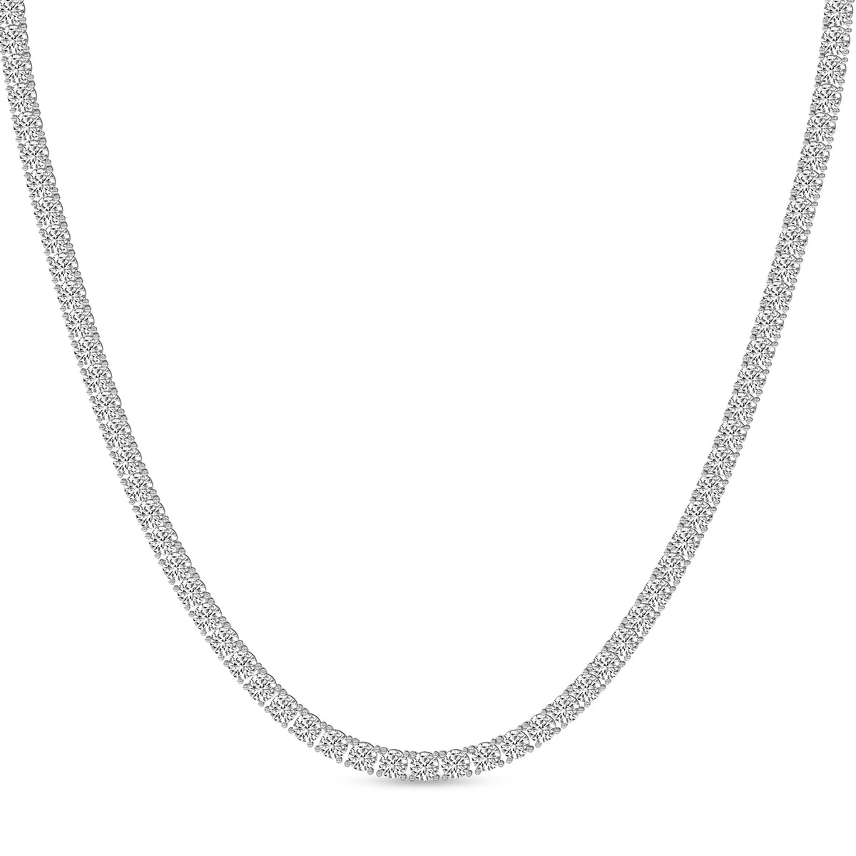 Round Lab Diamond Classic Tennis Necklace