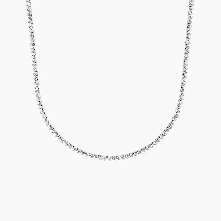 Round Lab Diamond Sunburst Tennis Necklace