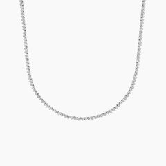 Round Lab Diamond Sunburst Tennis Necklace