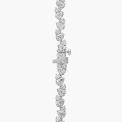 Elegant Alternating Pear and Round Diamond Necklace