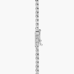 Round Lab Diamond Graduating Tennis Necklace