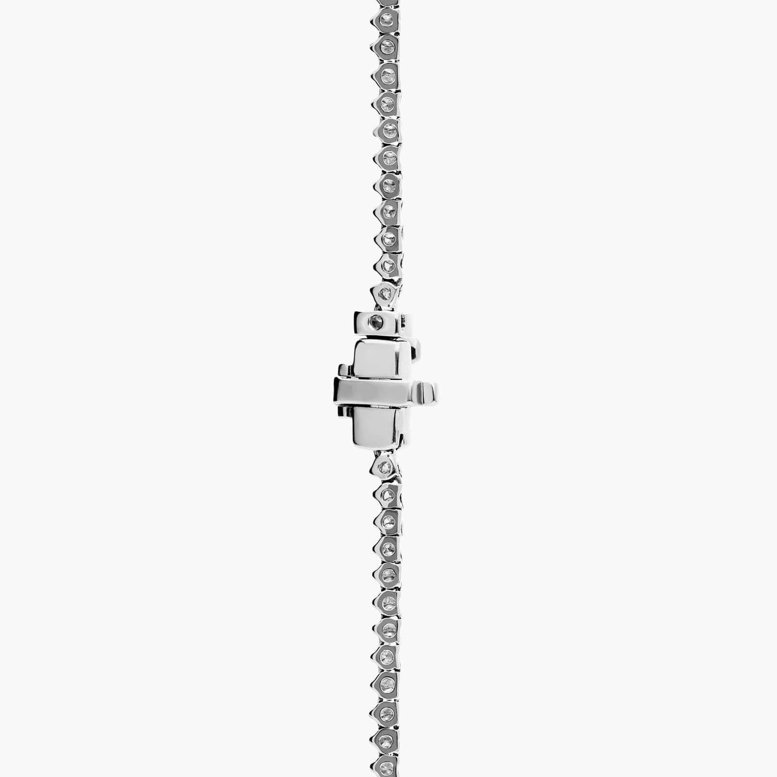 Round Lab Diamond Sunburst Graduating Tennis Necklace