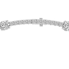 Round Lab Diamond Station Tennis Necklace