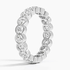 Round Lab Diamond Classic Semi Bezel Eternity Ring