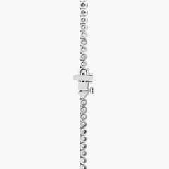 Round Lab Diamond Graduating Tennis Necklace