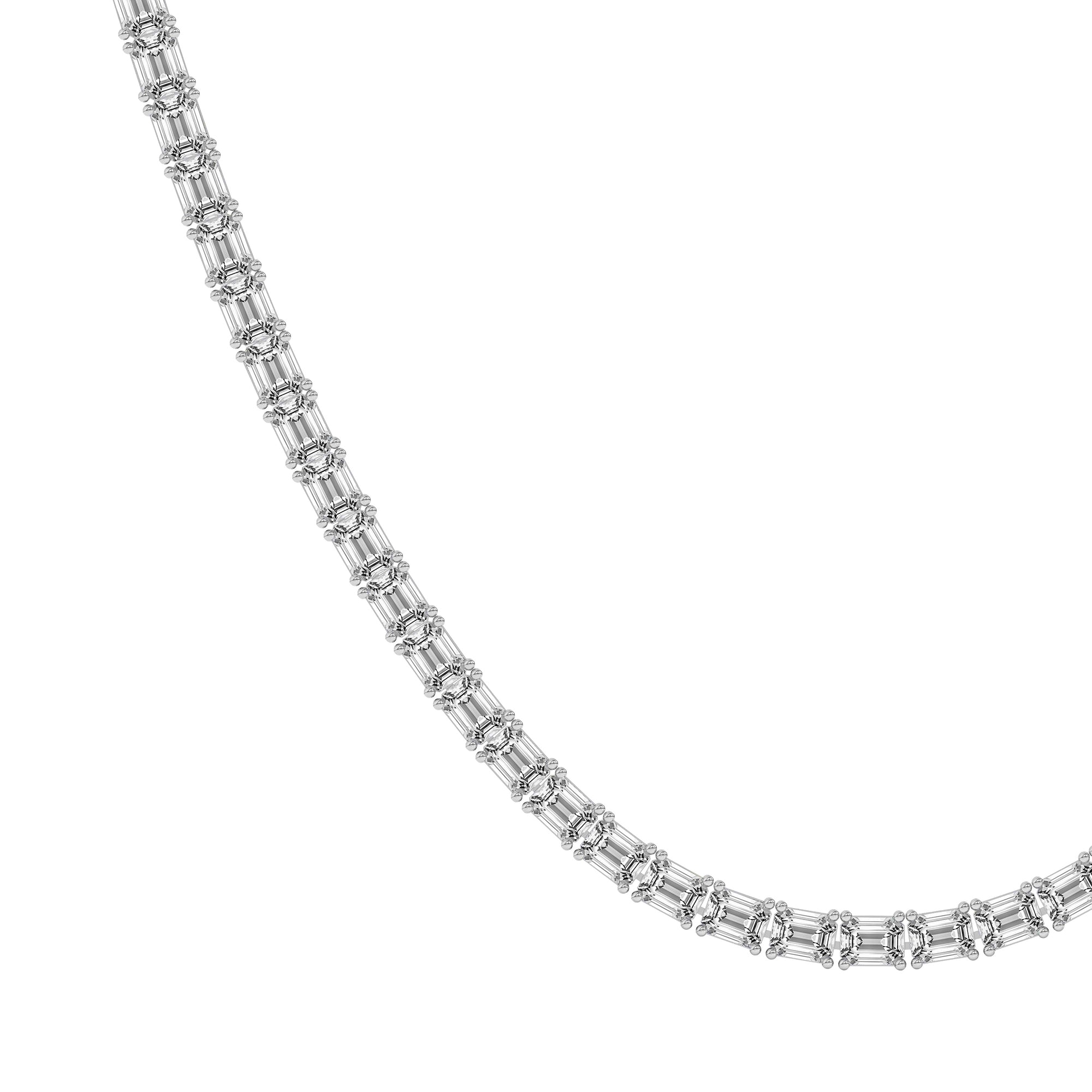 Emerald Lab Diamond Classic Tennis Necklace