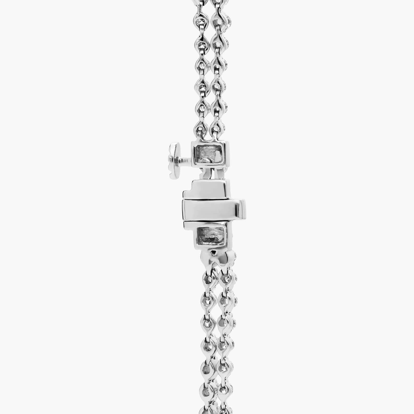 Exquisite Round Lab Diamond Double Raw Tennis Necklace