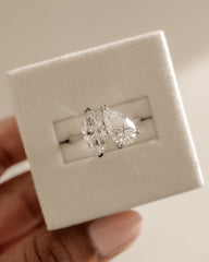 Dual Stone Toi et Moi Ring in Pear and Marquise Cuts Lab Grown Diamond