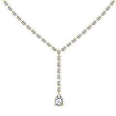 Luxury Y-Shape Tennis Necklace with Oval and Pear Cut Lab Diamonds