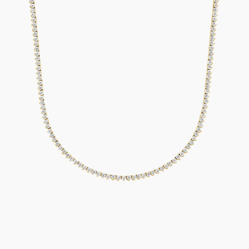 Round Lab Diamond Sunburst Tennis Necklace