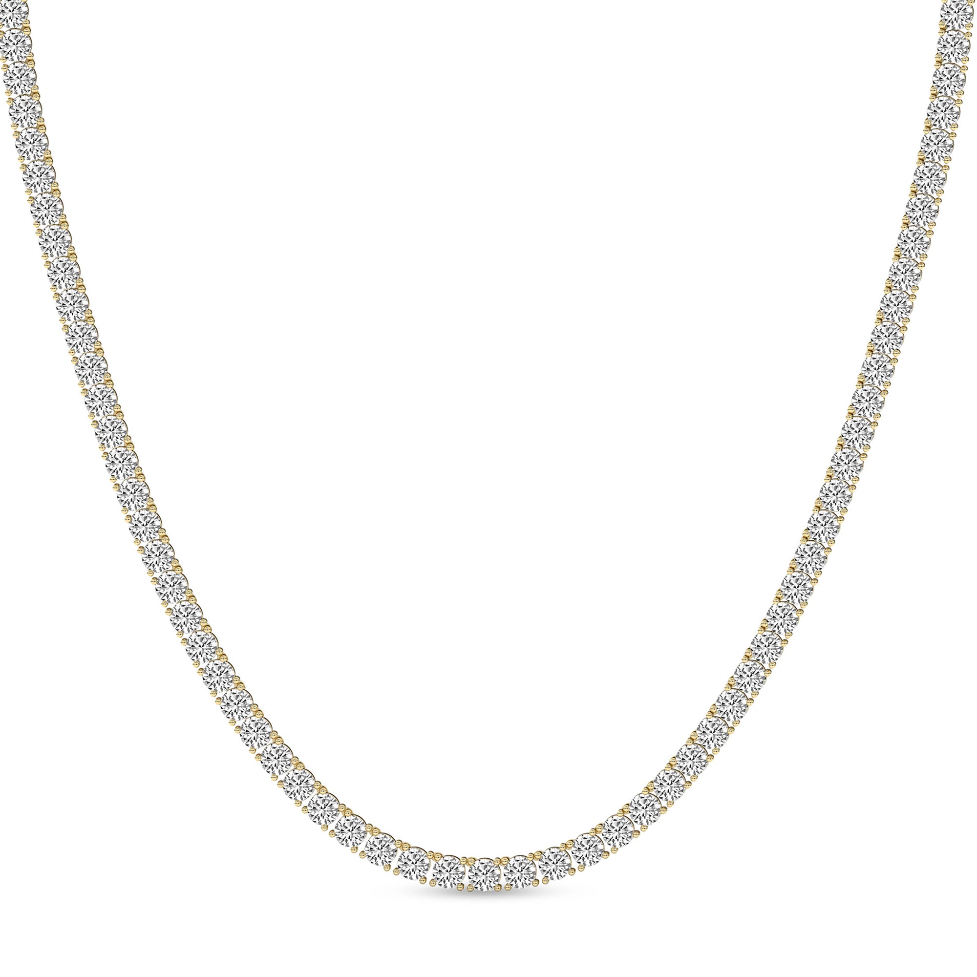 Round Lab Diamond Classic Tennis Necklace