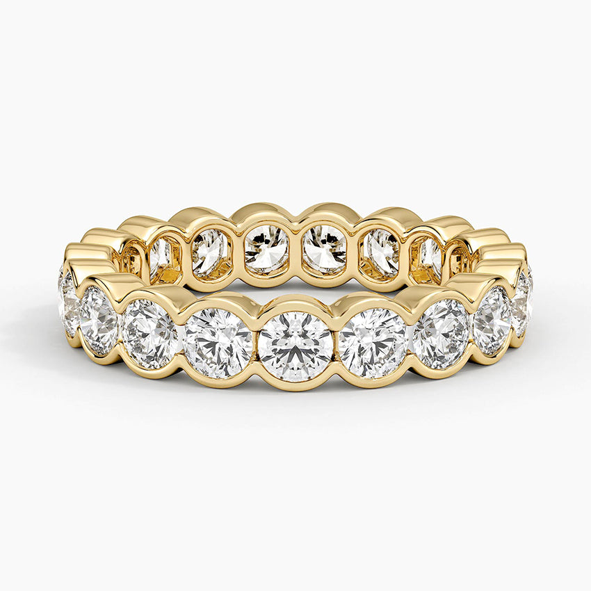 Round Lab Diamond Classic Semi Bezel Eternity Ring