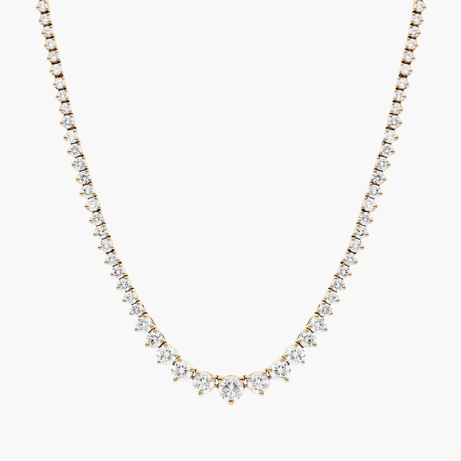Round Lab Diamond Sunburst Graduating Tennis Necklace