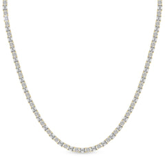 Alternating Round & Emerald Cut Diamond Tennis Necklace