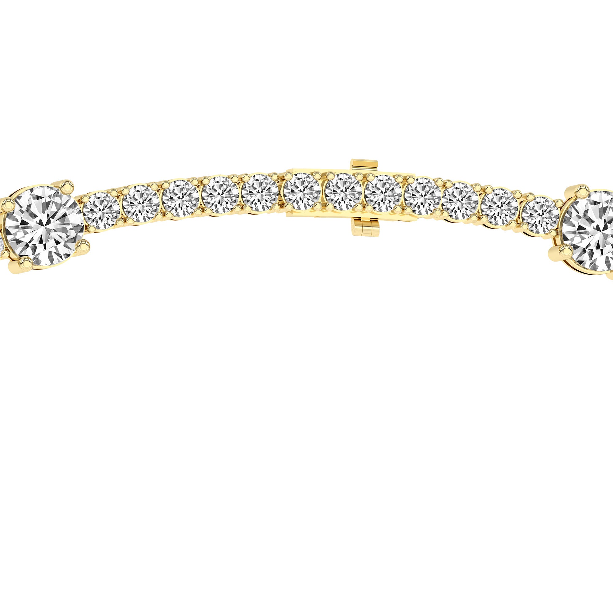 Round Lab Diamond Station Tennis Necklace