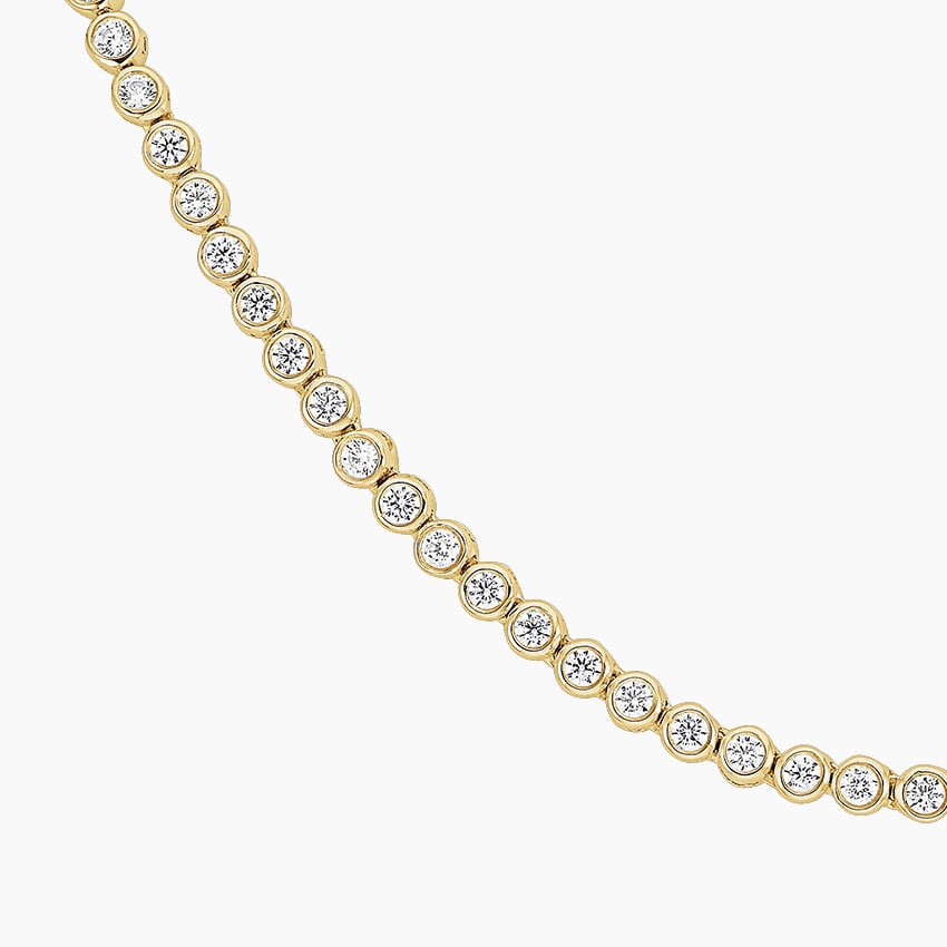 Round Lab Diamond Classic Bezel Tennis Necklace