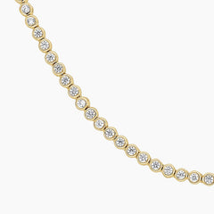 Round Lab Diamond Classic Bezel Tennis Necklace