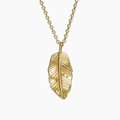 0.10 CTW Round Lab Diamond Leaf Pendant