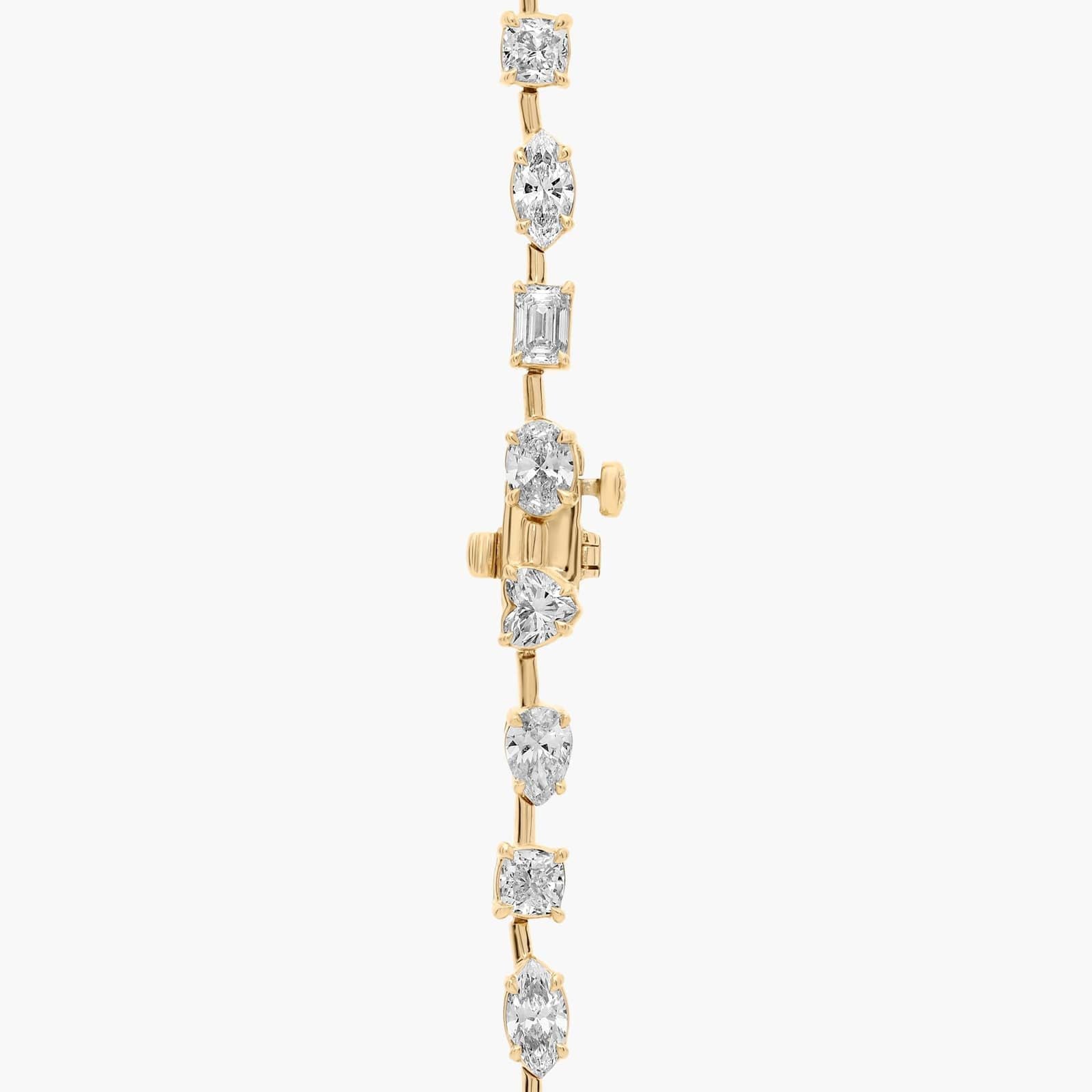Fancy Shape Diamond Station Tennis Necklace