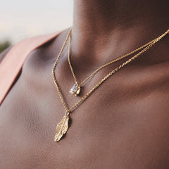 0.10 CTW Round Lab Diamond Leaf Pendant