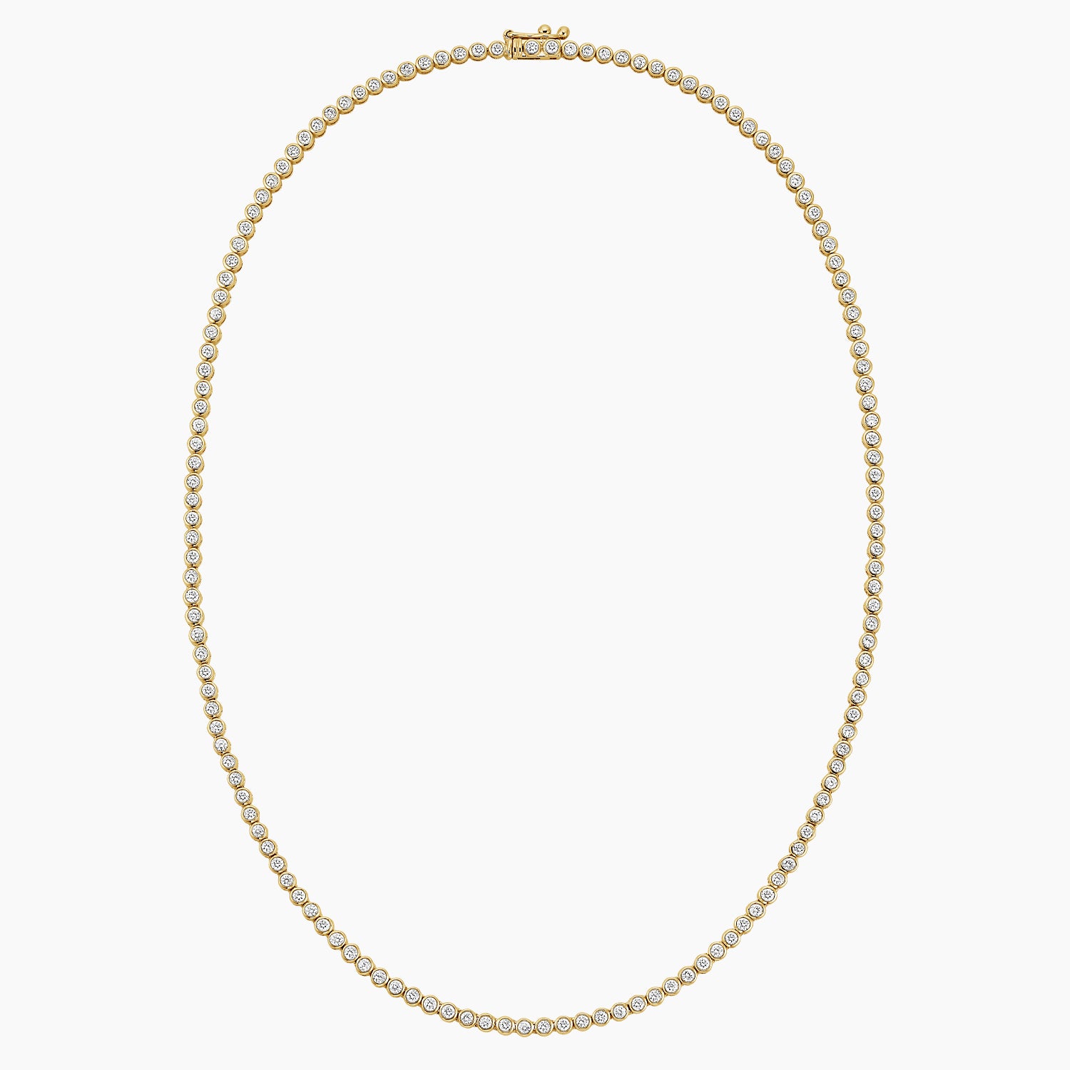 Round Lab Diamond Classic Bezel Tennis Necklace
