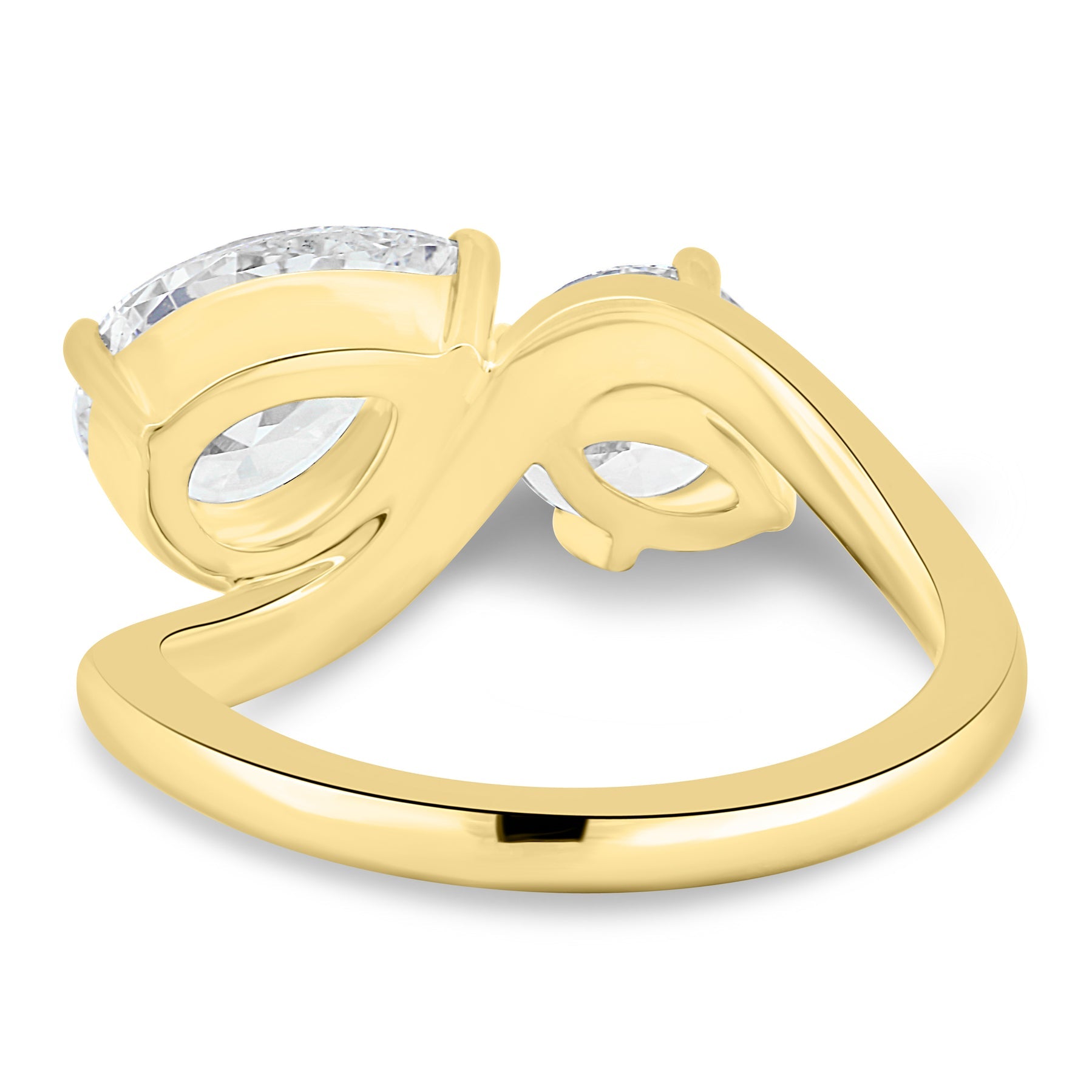 Dual Stone Toi et Moi Ring in Pear and Round Cuts Lab Grown Diamond