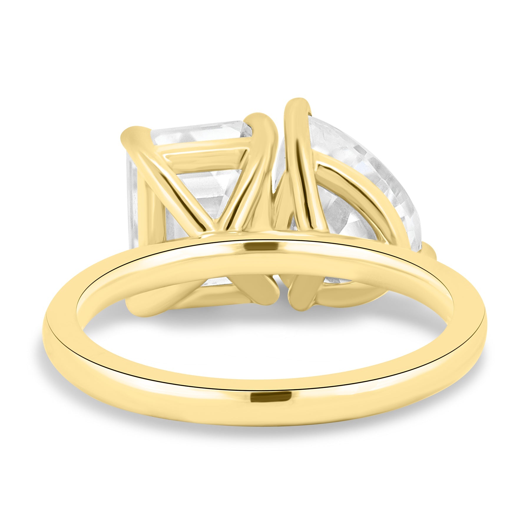 Dual Stone Toi et Moi Ring in Pear and Emerald Cuts Lab Grown Diamond