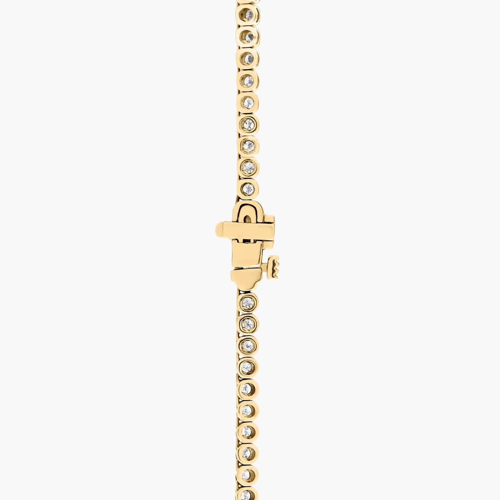 Round Lab Diamond Graduating Tennis Necklace