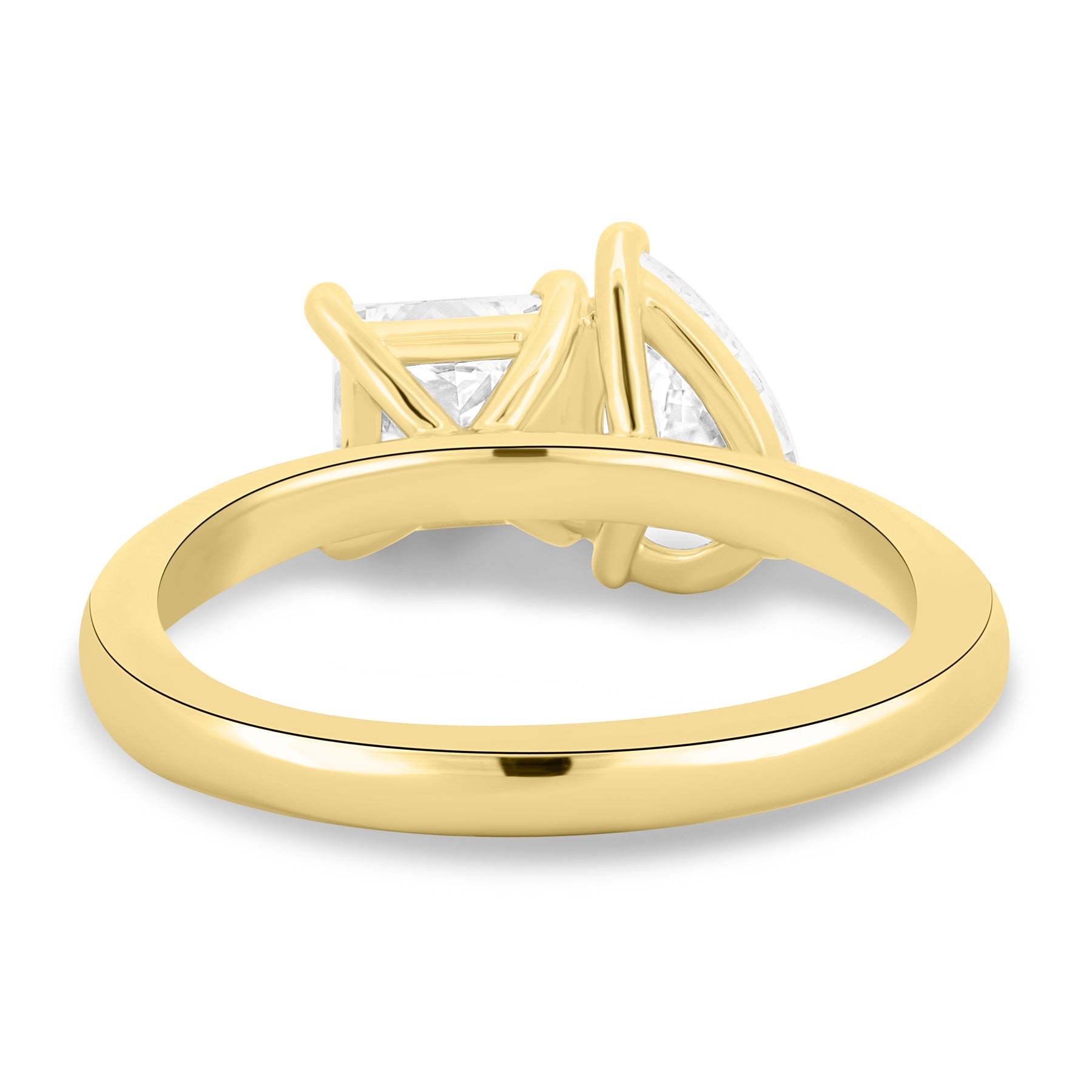 Dual Stone Toi et Moi Ring in Pear and Princess Cuts Lab Grown Diamond