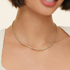 Round Lab Diamond Classic Bezel Tennis Necklace